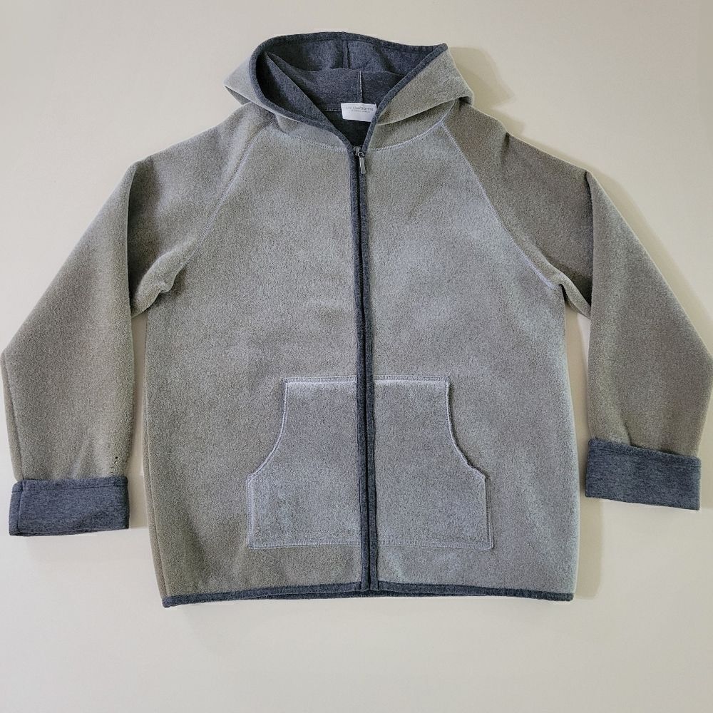 Liz Claiborne Women's Gray Fleece Full Zip Hooded Jacket